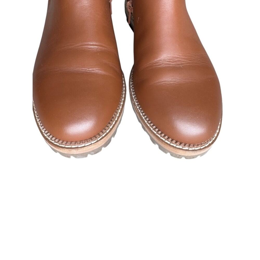 Lands’ End Women’s Cognac Brown Leather Chelsea Ankle Boots Size 7 - Picture 8 of 12